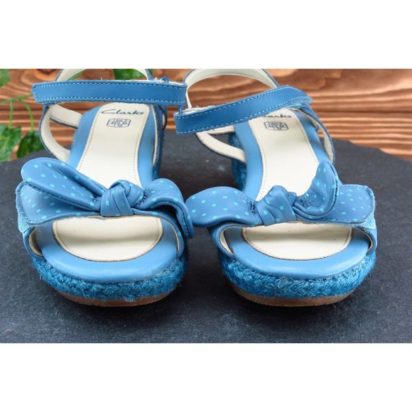 Clarks Youth Girls Shoes Size 1 M Blue Ankle Synthetic - Picture 2 of 7